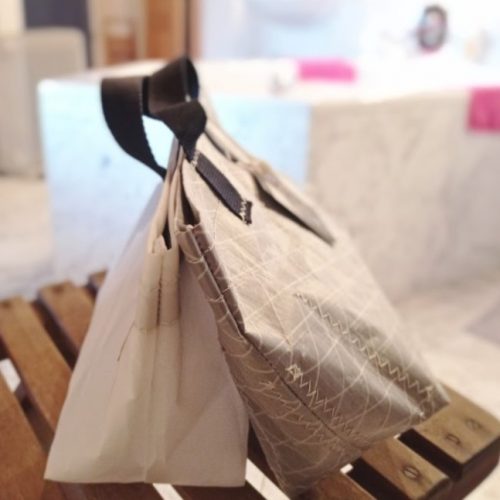 le malins double bag recyceltes segel 3